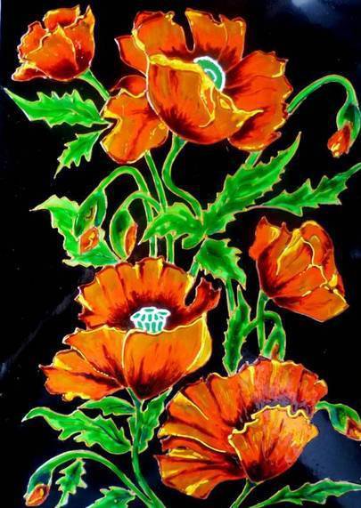 маки на черном - оригинал