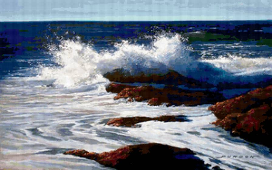 №399481 - живопись, природа, прибой, волны, пейзаж, море - предпросмотр