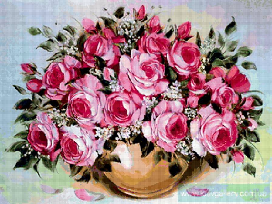 розы в вазе - цветы - предпросмотр