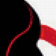 Предпросмотр схемы вышивки «черно-красный силуэт» (№399606)