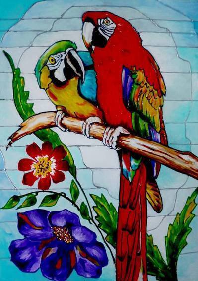 экзотические птицы - попугаи - оригинал