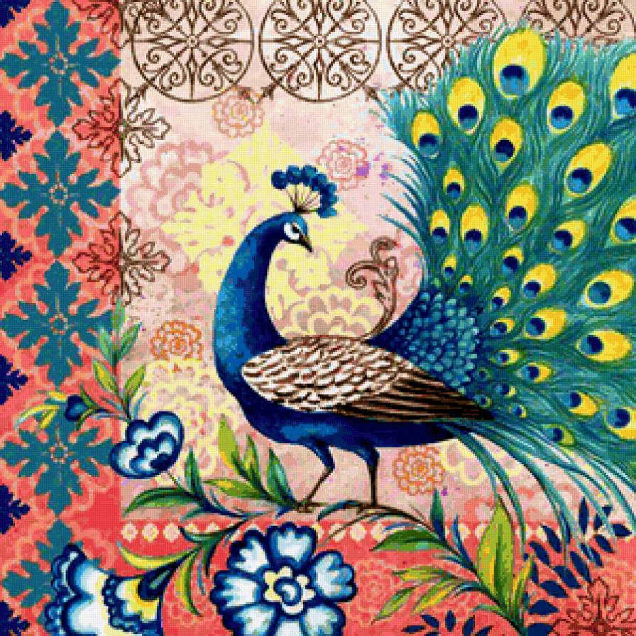 Подушка "Павлин" - павлин, подушка, подушки, узоры, красота, птицы, птица - предпросмотр