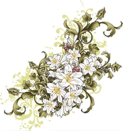 белые лилии - лилии - оригинал