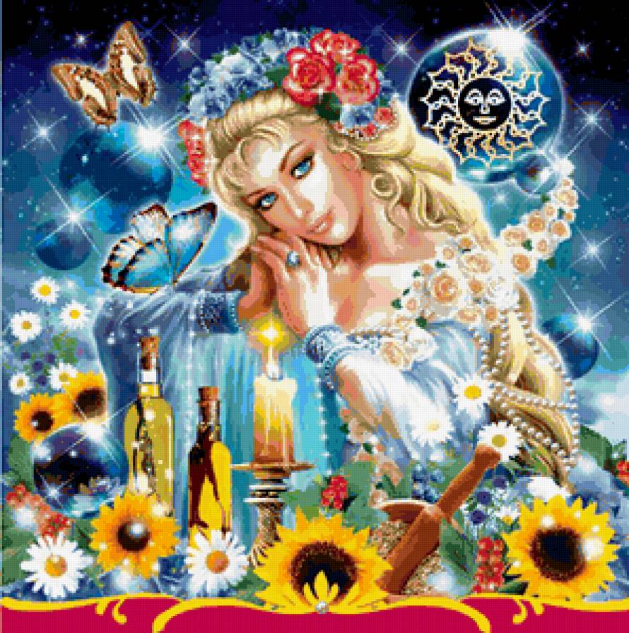 №400252 - девушка, люди, фэнтези, волшебство, портрет, живопись - предпросмотр