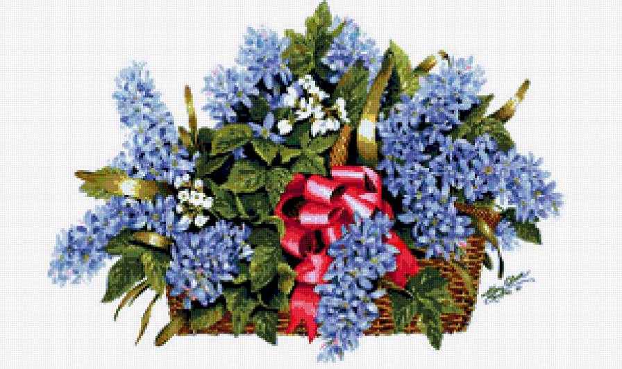 сирень в корзине - корзина, сирень - предпросмотр