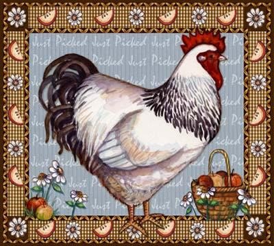 петушок - корзина, яблоки, петух - оригинал
