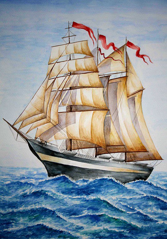 парусник - море, парусник - оригинал
