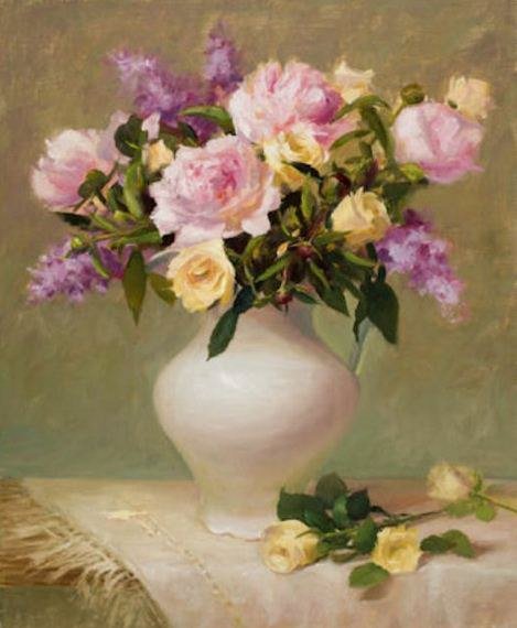 Ваза с цветами - букет, ваза, цветы, розы - оригинал