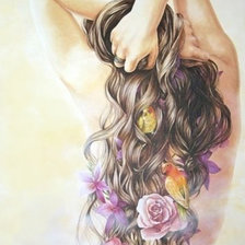 Схема вышивки «Девушка»