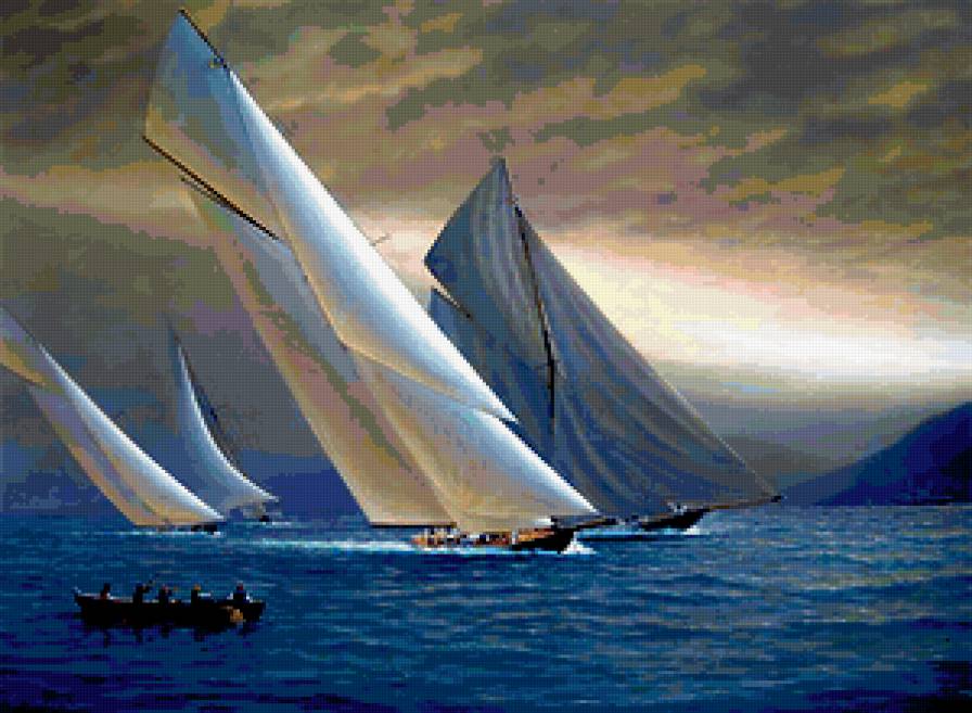 Парусники - пейзаж, парусник, море, корабль - предпросмотр