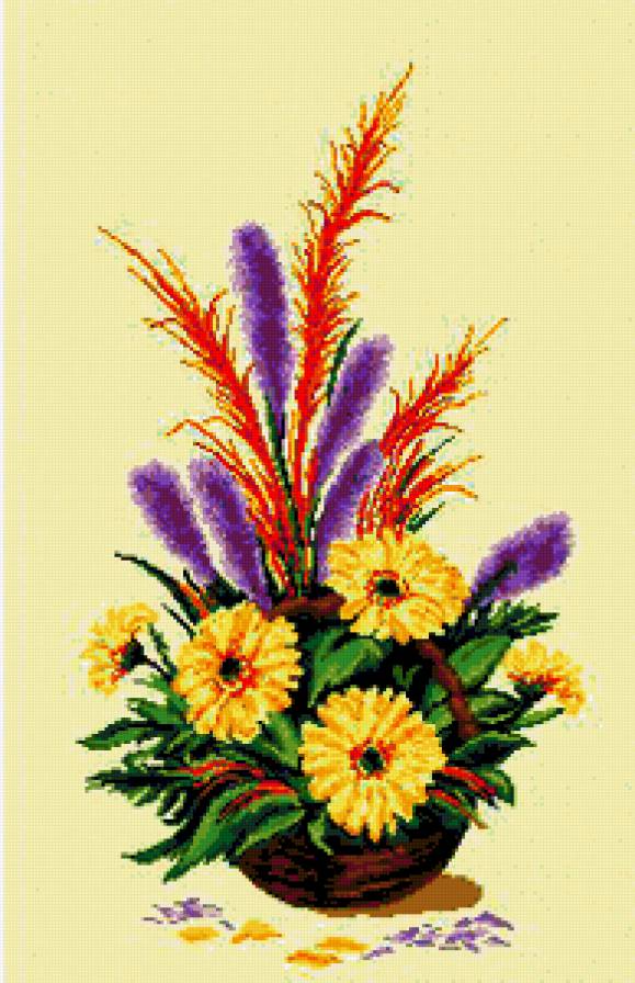 цветы в корзине - цветы, корзина - предпросмотр