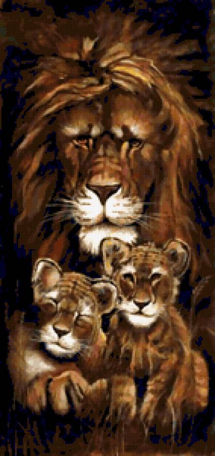 львица с малышами - львы - предпросмотр