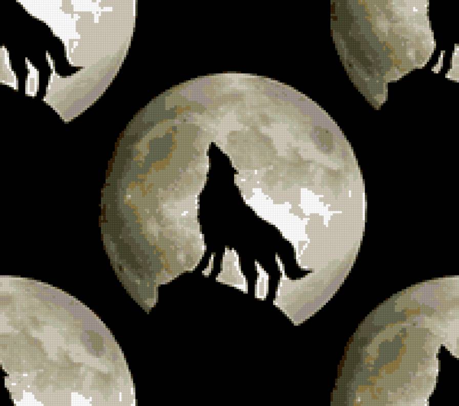 волк - для подушки - предпросмотр