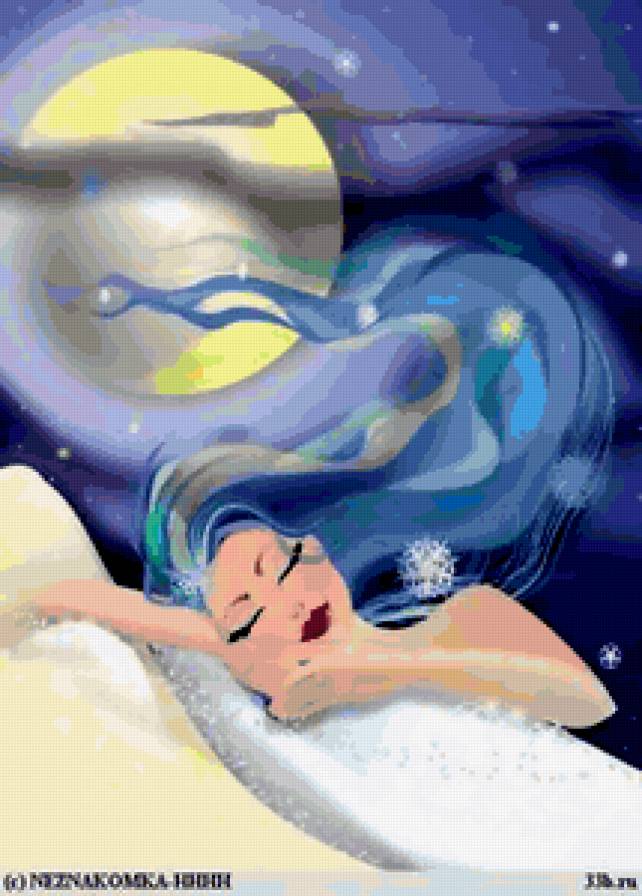 №401774 - портрет, живопись, подушка, сон, фэнтези, девушка, женщина - предпросмотр