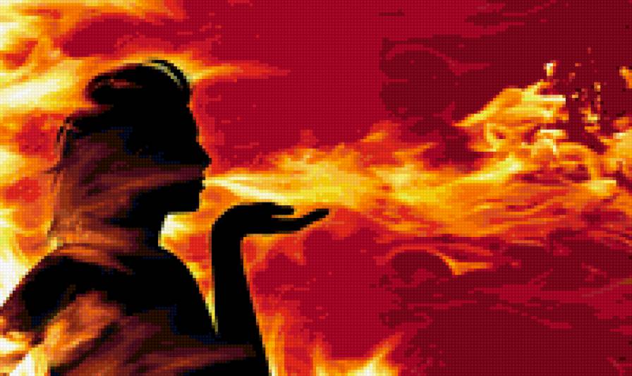 Обжегающий поцелуй - люди, огонь, девушка - предпросмотр