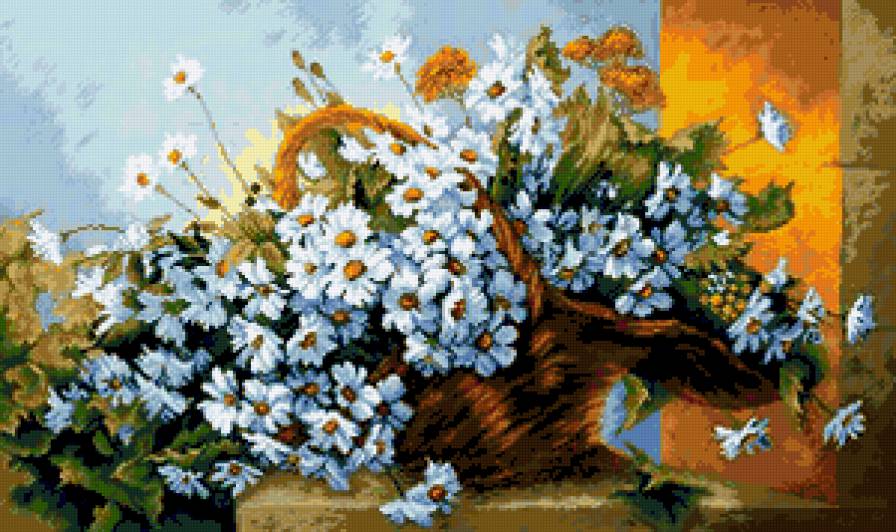 ромашки в корзине - ромашки, корзина - предпросмотр