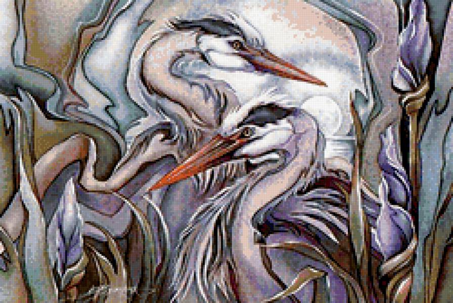 цапли - пара, птица, цапля - предпросмотр