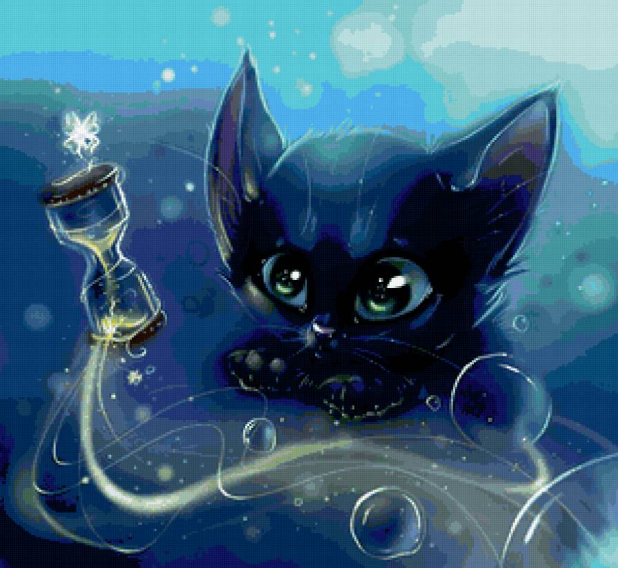 песочный челове...котик - милашка, детское, часы, сказка, кот, котенок, лапушка - предпросмотр