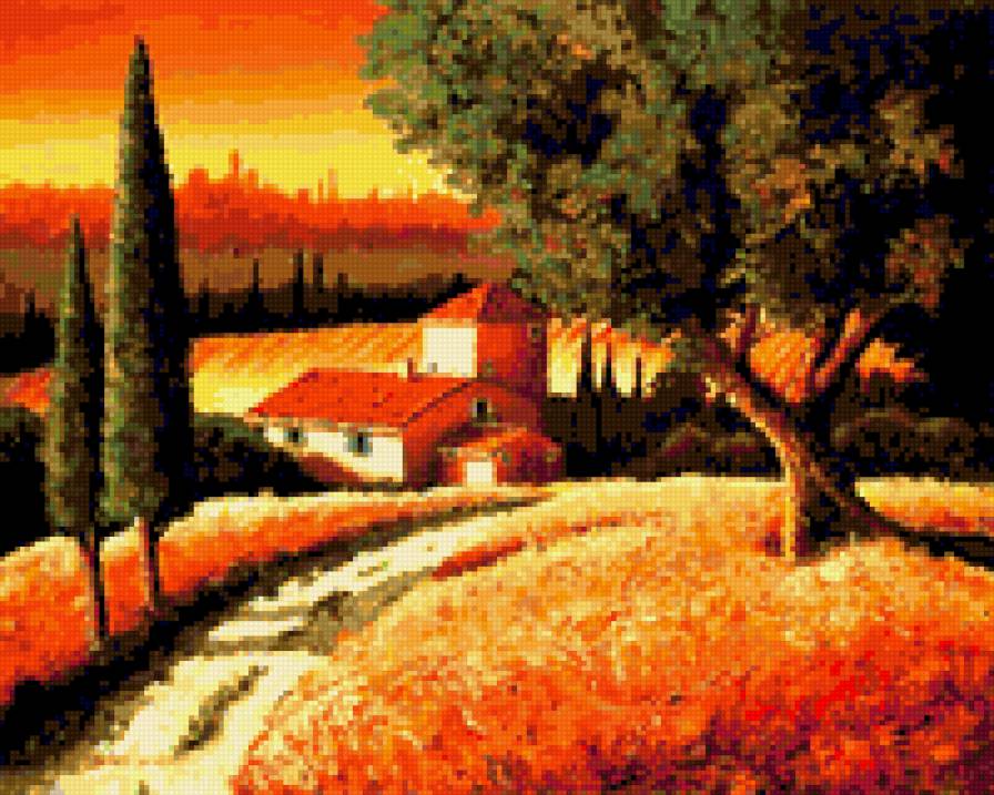 Прованс - прованс, пейзаж, домики - предпросмотр