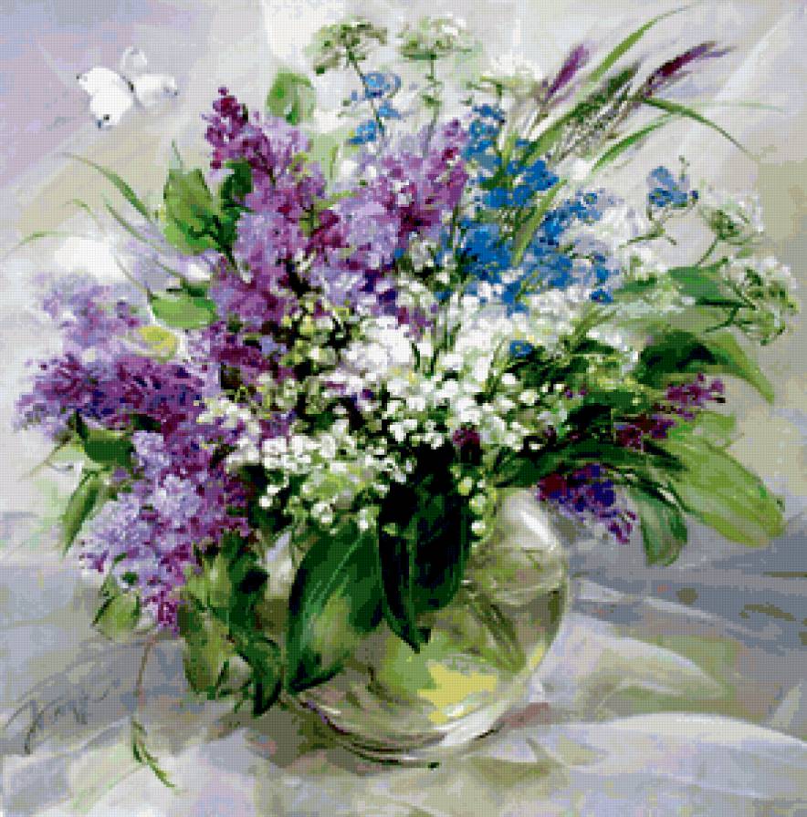 №402882 - живопись, цветы, натюрморт, букет - предпросмотр