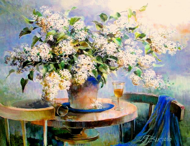 сирень - цветы, живопись - оригинал