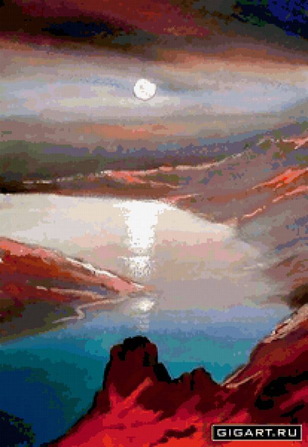 №403374 - живопись, река, природа, берег, пейзаж - предпросмотр