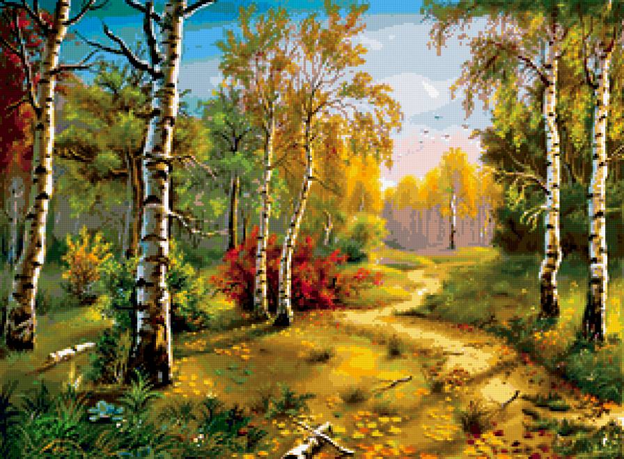 №403389 - пейзаж, деревья, природа. живопись - предпросмотр
