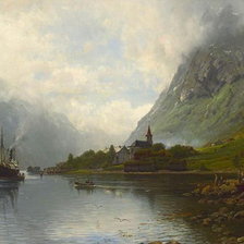 Схема вышивки «Порт в горах»