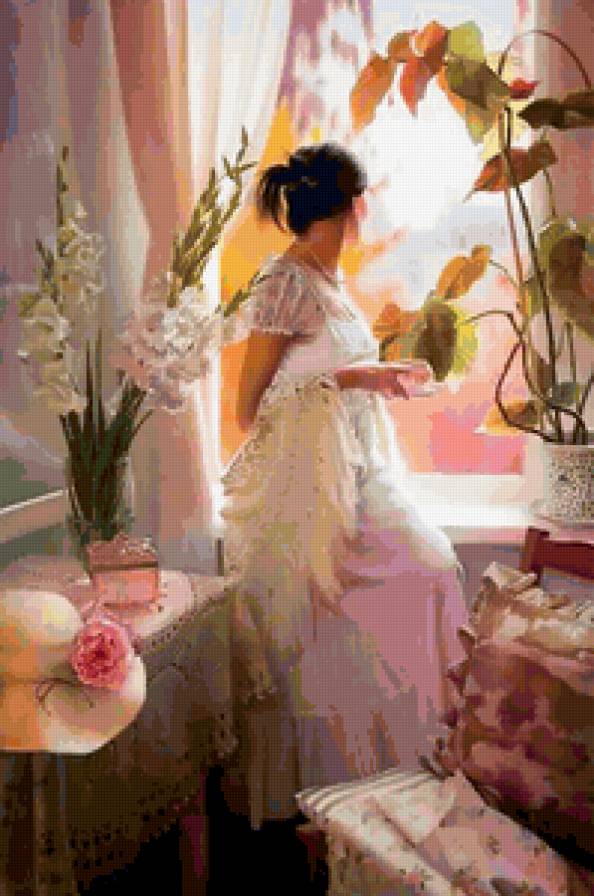 У окна - девушка, женский образ, женщина - предпросмотр