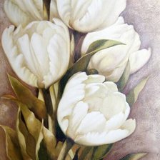 Оригинал схемы вышивки «белые тюльпаны» (№403718)