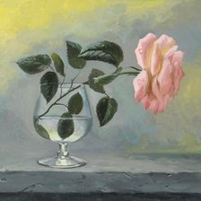 Оригинал схемы вышивки «роза в бокале» (№403746)