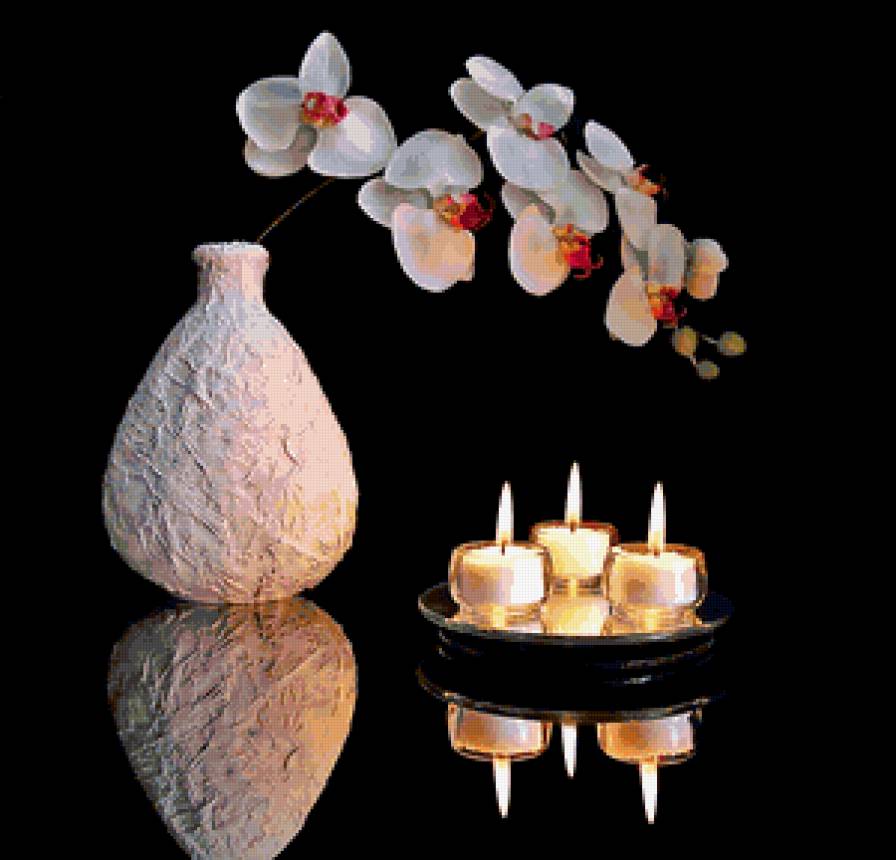 №404046 - натюрморт, отражение, свечи, _irina_, цветы - предпросмотр