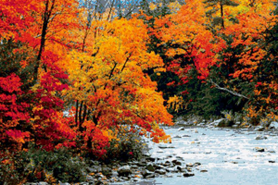 №404050 - пейзаж, осень, деревья, природа, река - предпросмотр