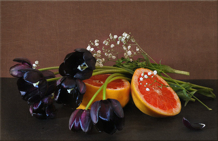 Цветы и натюрморты от Юлии Овчинниковой - цветы, натюрморт, букет, фрукты - оригинал