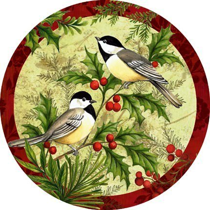 Панно с синичками - животные, панно, птички, ягодки, синички, рождество, птицы - оригинал
