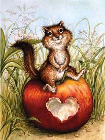 Мышка и яблоко - детское - оригинал