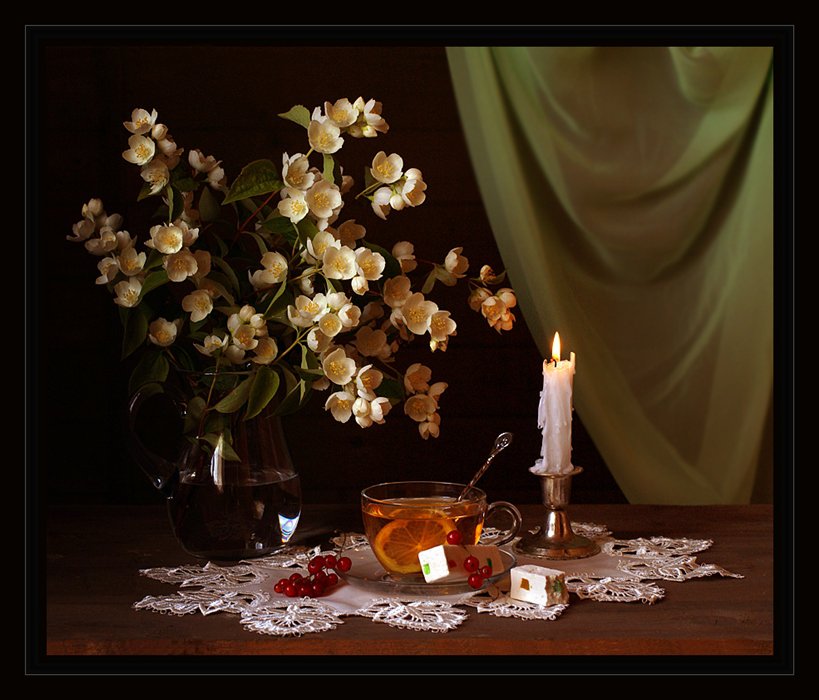 №404605 - цветы, букет, свечи, _irina_, натюрморт - оригинал