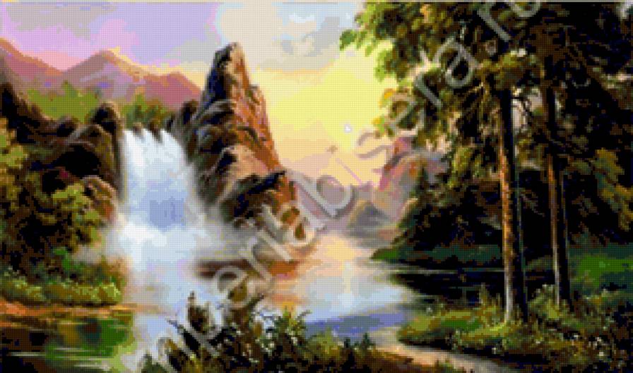 лоно природы - горы, природа, водопад - предпросмотр