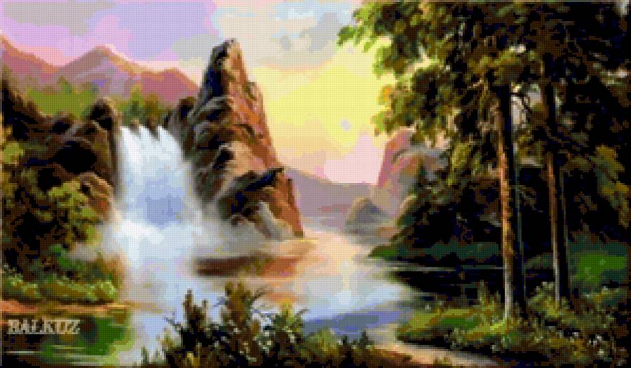 лоно природы - природа, водопад, горы - предпросмотр