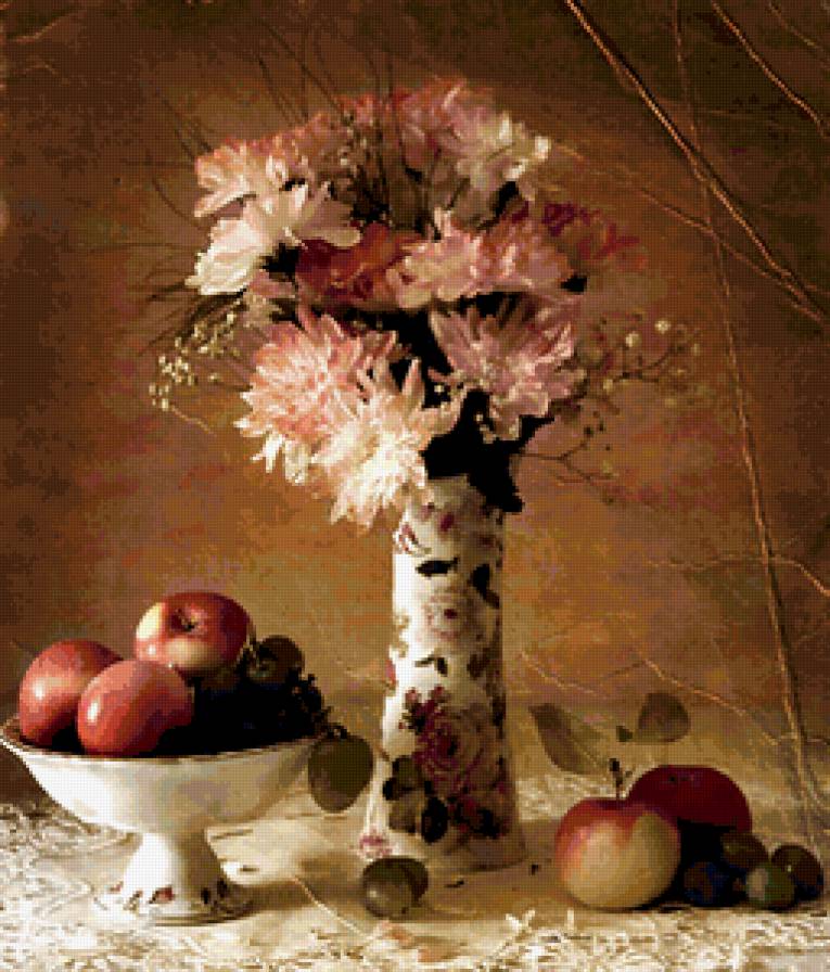 Цветы и натюрморты от Юлии Овчинниковой - цветы, живопись, букет, натюрморт, фрукты - предпросмотр