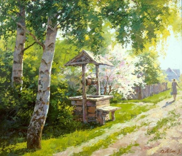 Колодец - колодец, пейзаж, улица, село - оригинал