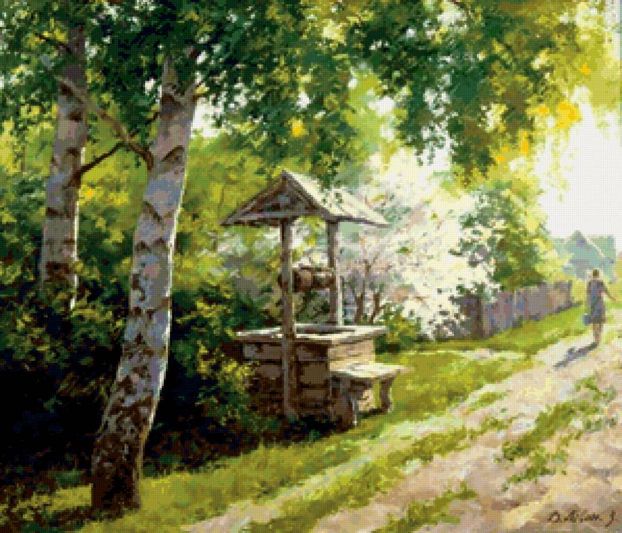 Колодец - улица, село, колодец, пейзаж - предпросмотр