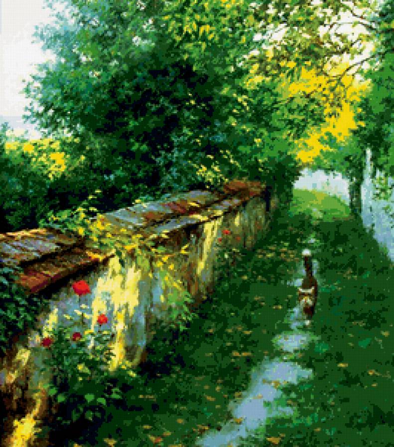 Васькина тропа - пейзаж, село, кошка, улица, кот, дорога - предпросмотр