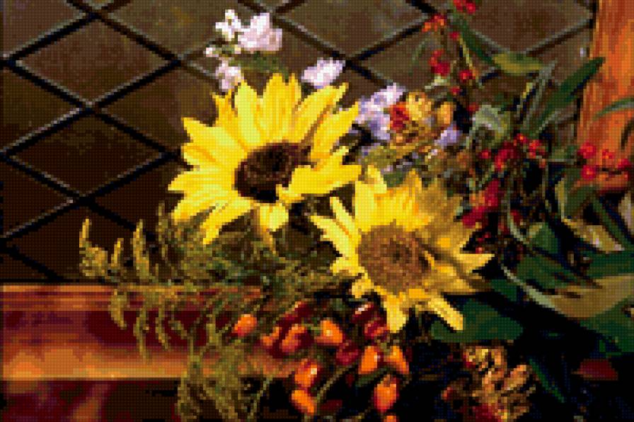 Подсолнухи - натюрморт, цветы - предпросмотр