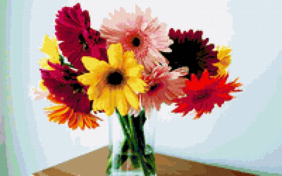 герберы в вазе - герберы, ваза, цветы - предпросмотр