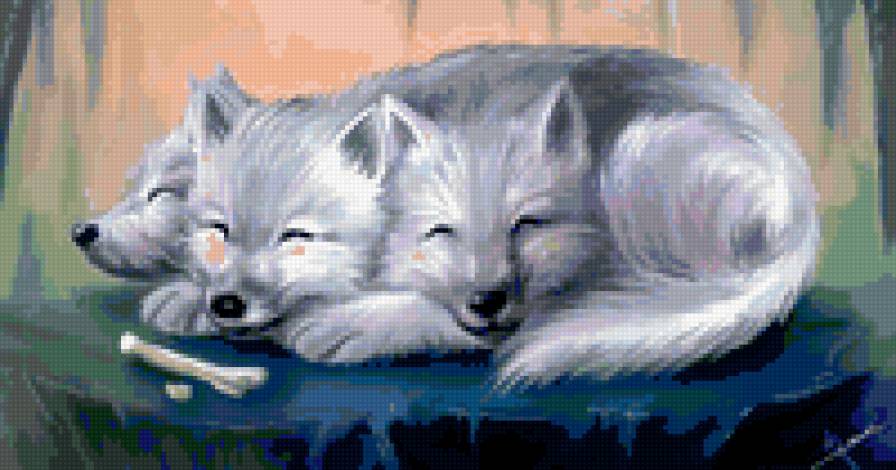 пушок - цербер, волк - предпросмотр