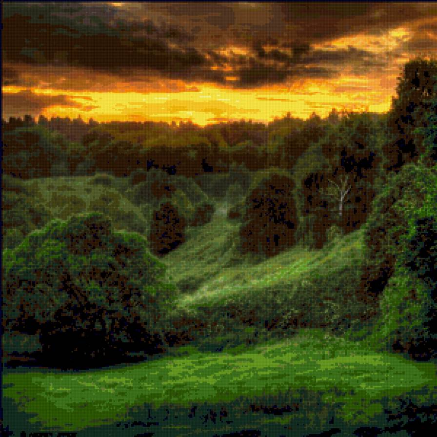 небо,закат,лес - закат, лес, небо - предпросмотр