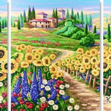 Схема вышивки «поле подсолнухов»