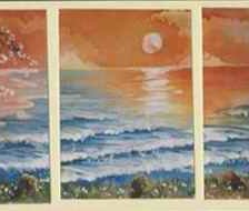 триптих закат на море