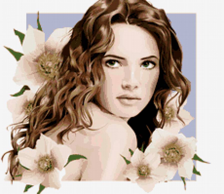 девушка - образ, женщина, цветы, портрет - предпросмотр